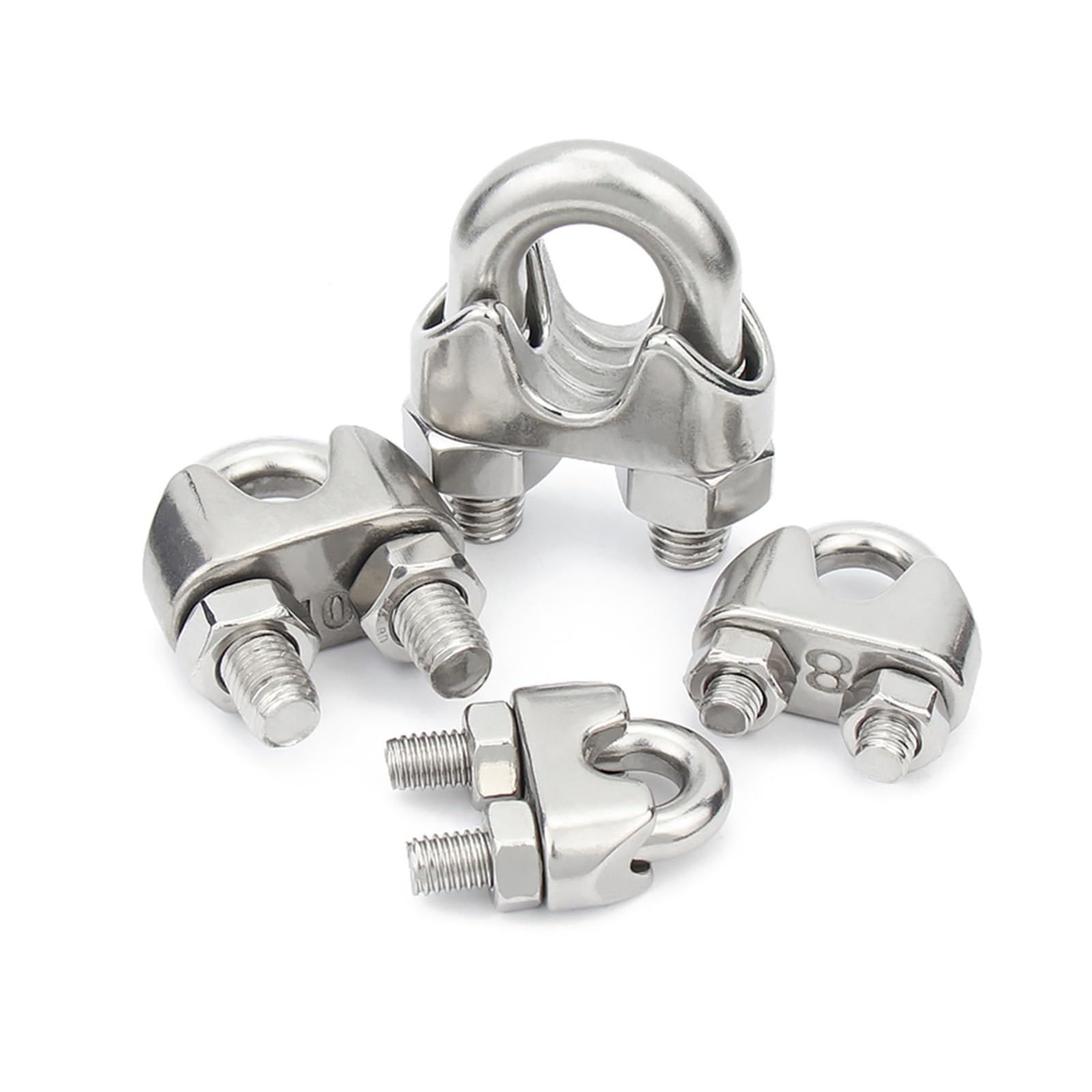 Pinces pour câbles en Acier Inoxydable, Collier de Serrage en U Acier Inoxydable 304 M2/3/4/5/6/8/10/12/14 mm for câbles et matériel Montage(1pcs M16)