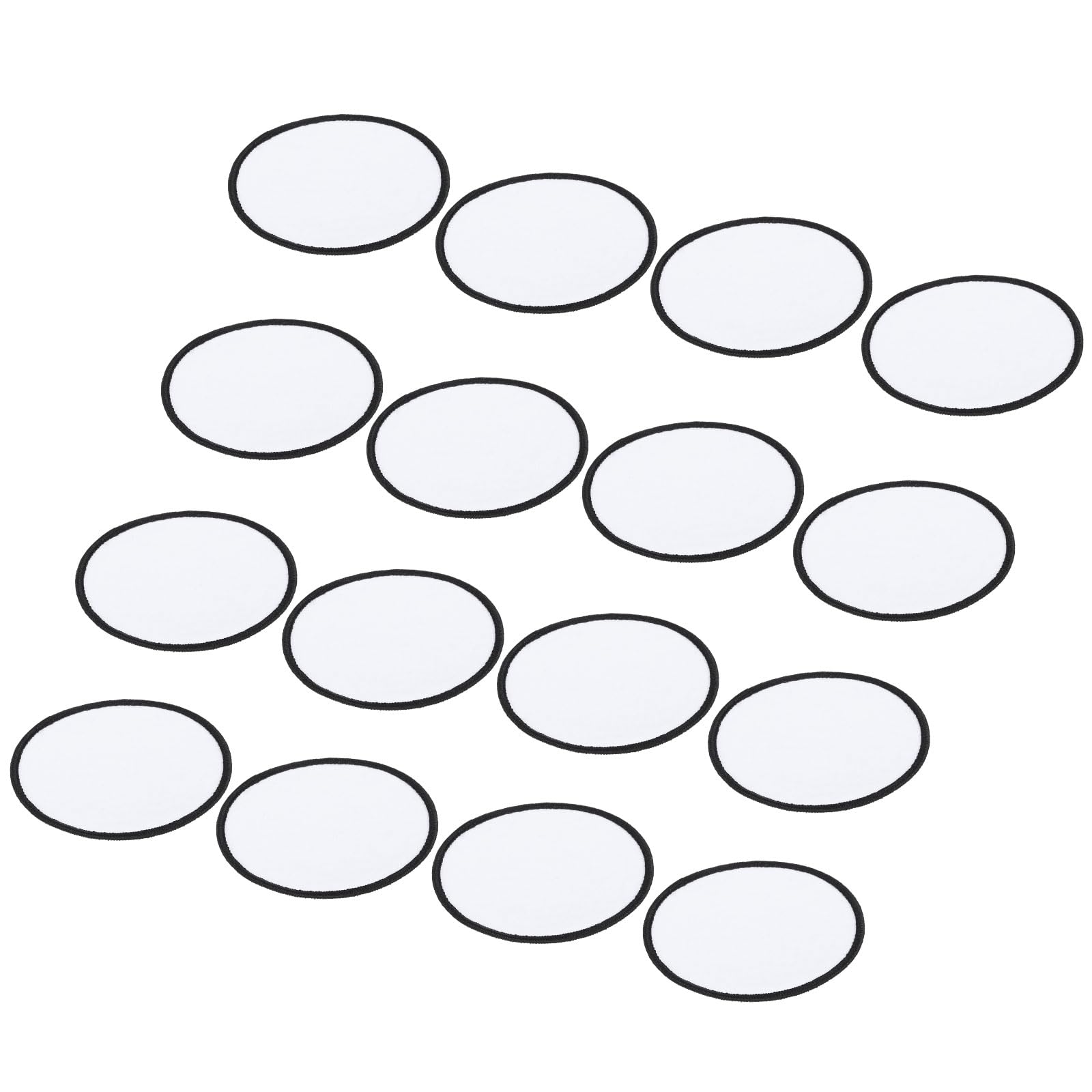 sourcing map30pcs Sublimation Patch Blank, 6cm/2.36" Fabric Iron-on Blank Heat Transfer Repair Patch for DIY Crafts Caps Clothes Shoes Bags Uniforms, White