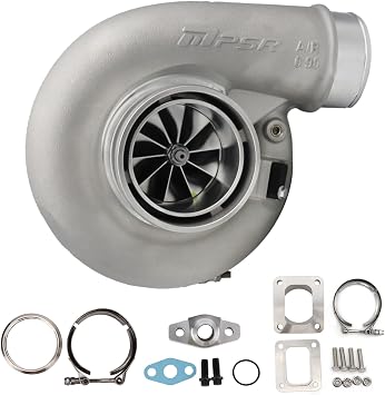 Pulsar Turbo 7375G COMPACT Dual Ball Bearing Billet Wheel Turbo Dual Vband 1.28A/R+T4 Adapter Hp Rating 1200