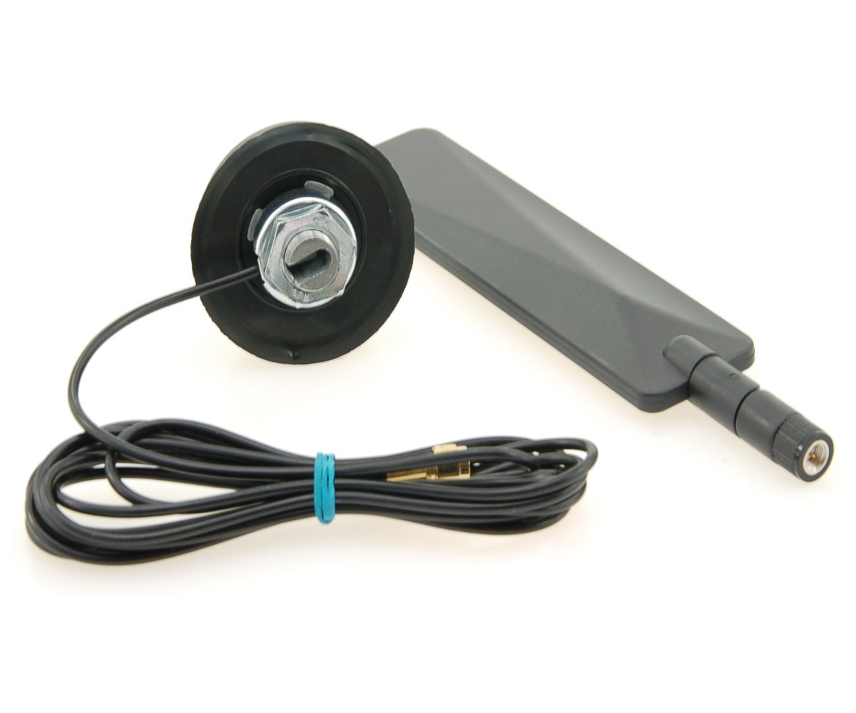 Alda PQ Antenna per il montaggio a vite for 4G (LTE), 3G (UMTS), 2G (GSM), Galileo E1, Glonass, GPS, con la SMA/M spina 3 dBi guadagno