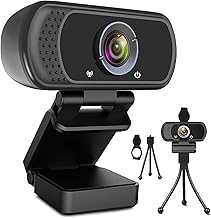 ToLuLu Webcam HD 1080p Web Camera, USB PC Computer Webcam with Microphone, Laptop Desktop Full HD Camera Video 110 Degree …