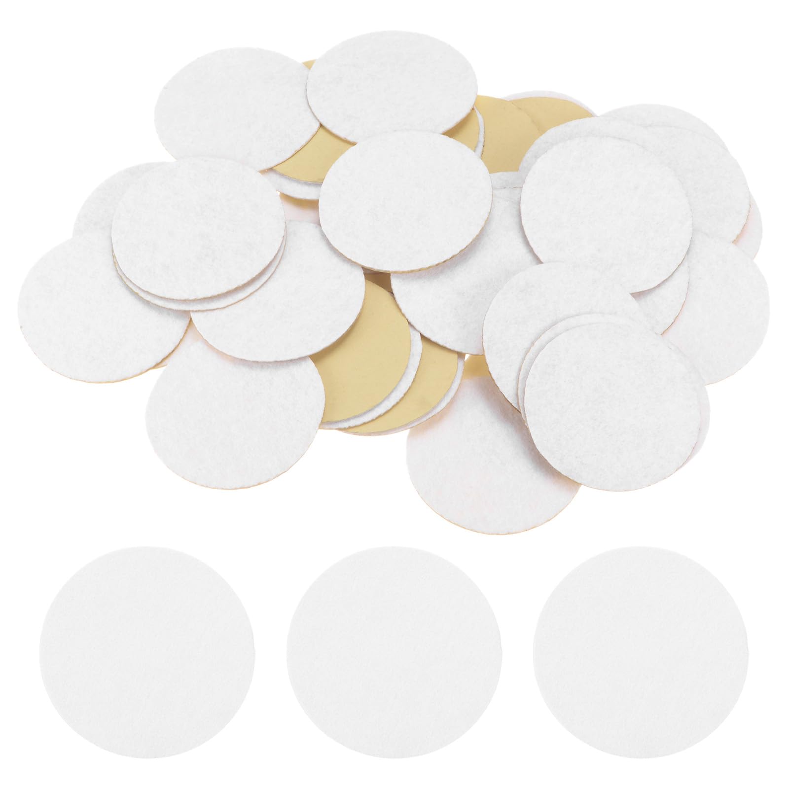 HARFINGTON 50pcs Round Adhesive Felt Circles, 50mm 2" Pre Cut Felt Craft Stickers Non-Woven Mini Felt Fabric Circles for DIY Sewing Handcraft Cut Projects Craft Finishing, White
