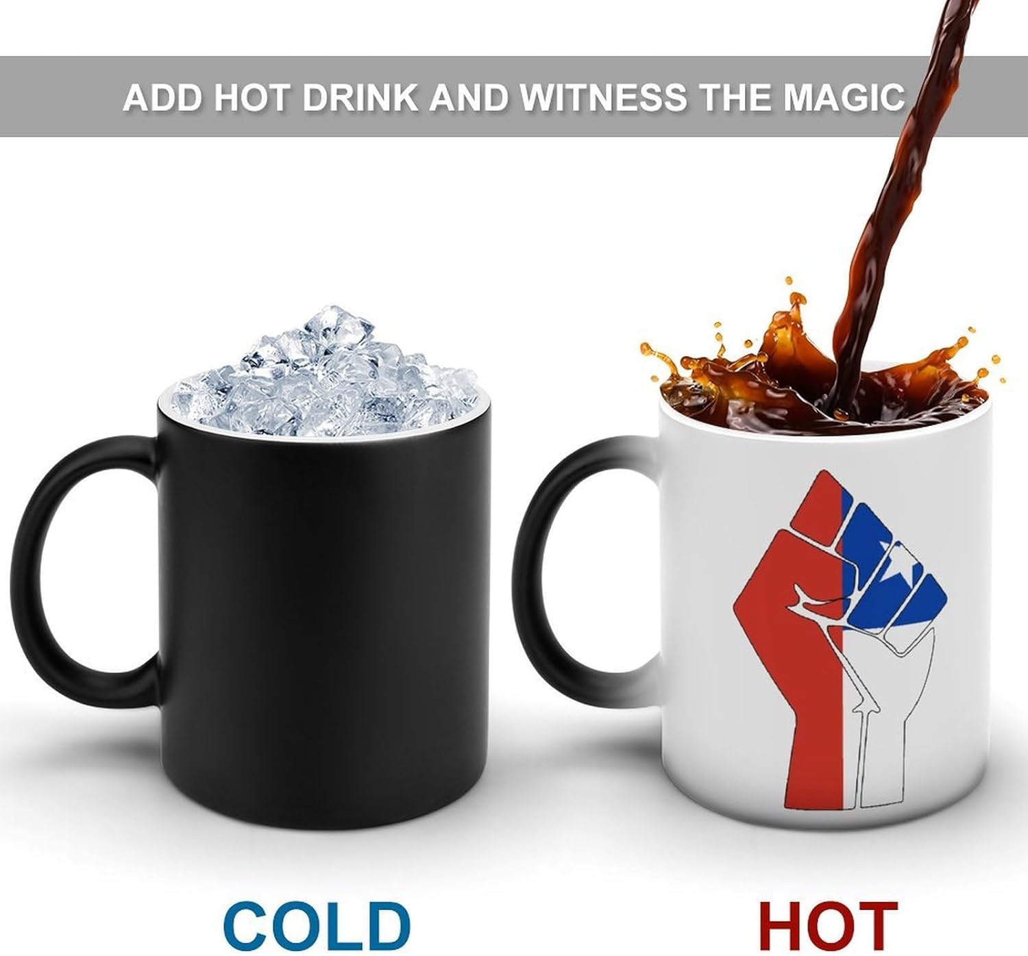 Chile Flag Resist Color Changing Mug Heated Ceramic Cup Heat Sensitive Coffee Mug Fun Gift