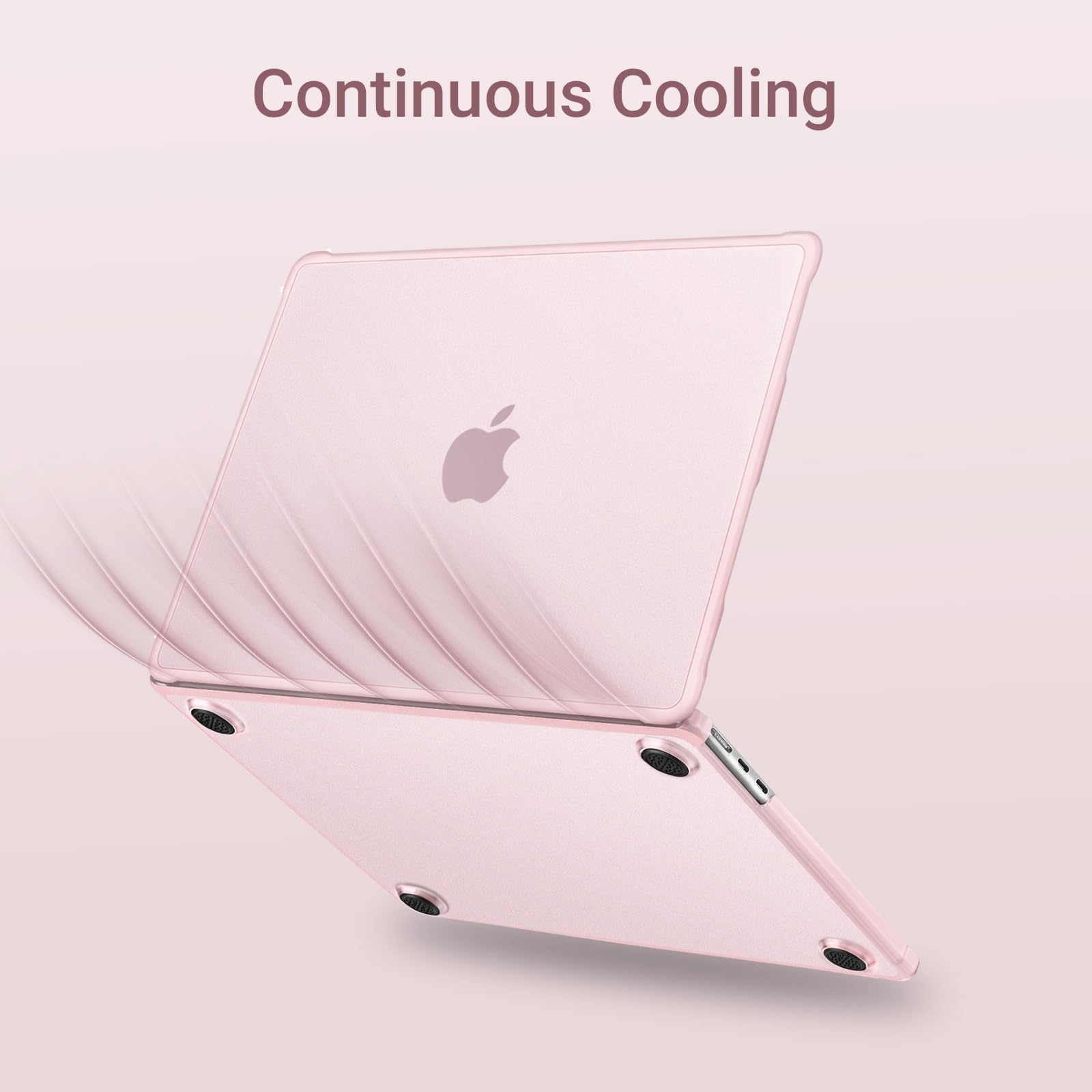 MOSISO Custodia Compatibile con MacBook Air 13 Cover M5 M4 M3 M2 2026-2022 A3449 A3240 A3113 A2681, 13,6'' Case Anti-crepa Angoli e Bordo Morbido TPU&Copritastiera&Pellicola&Tipo C, Rosa