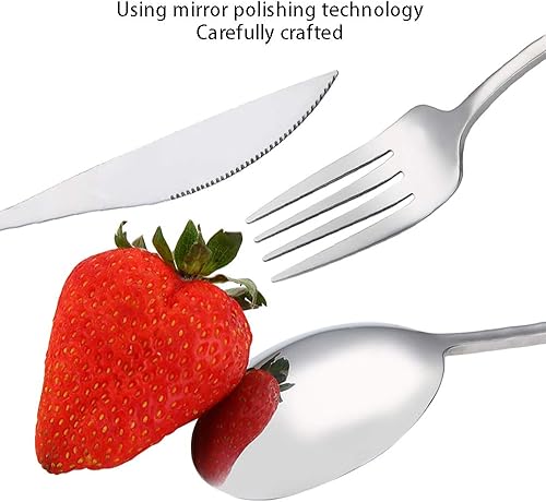 Miniatura 5 de Fullgaden Juego de cubiertos de acero inoxidable de 3 piezas, incluye cuchillo, tenedorcuchara para el hogar, cocina y restaurante con estuche de