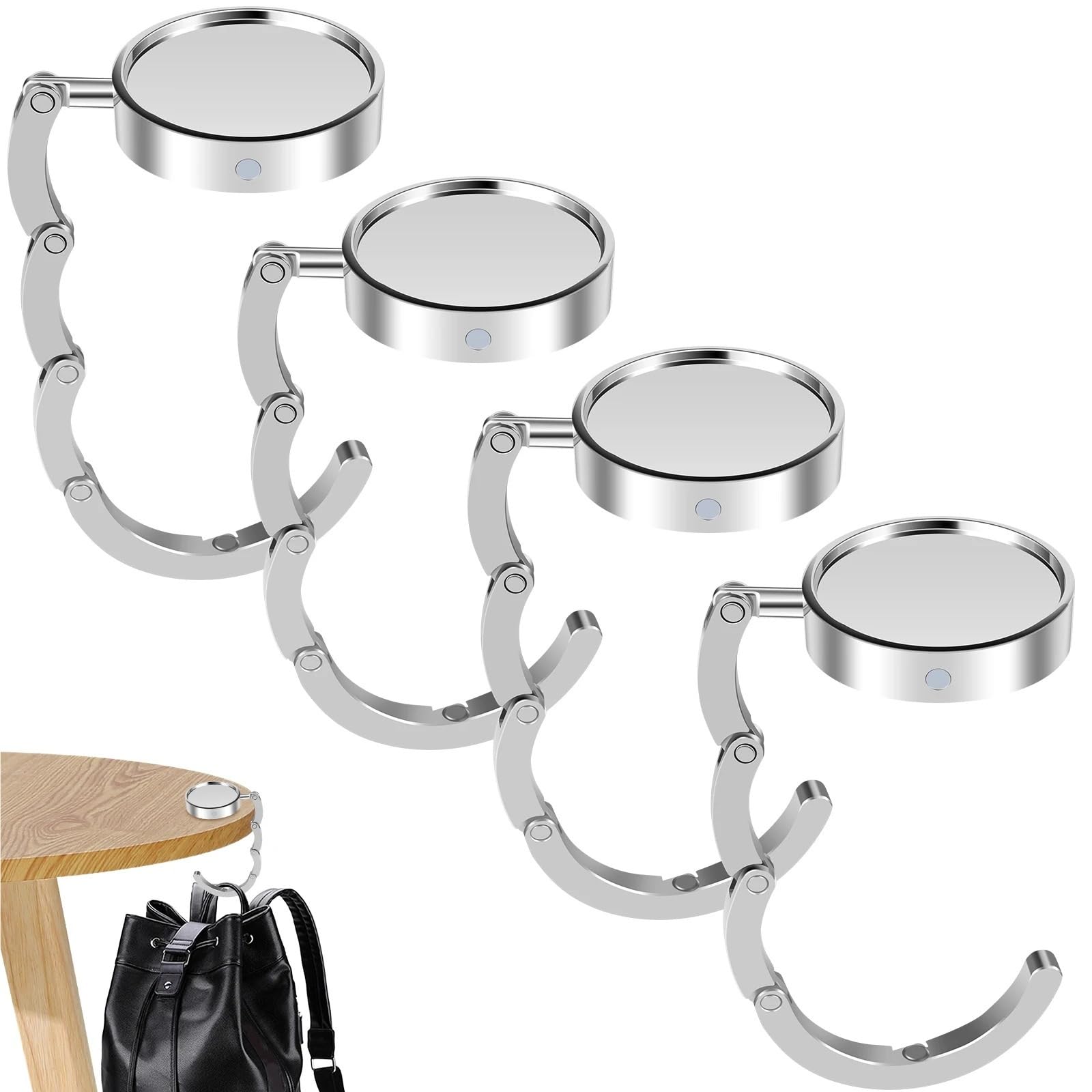GHHZML Handbag Hooks for Tables 4/12Pcs Folding Bag Hanger Rack Portable Alloy Handbag Table Hook Non-Slip Multipurpose Purse Key Holder for Storage Accessories