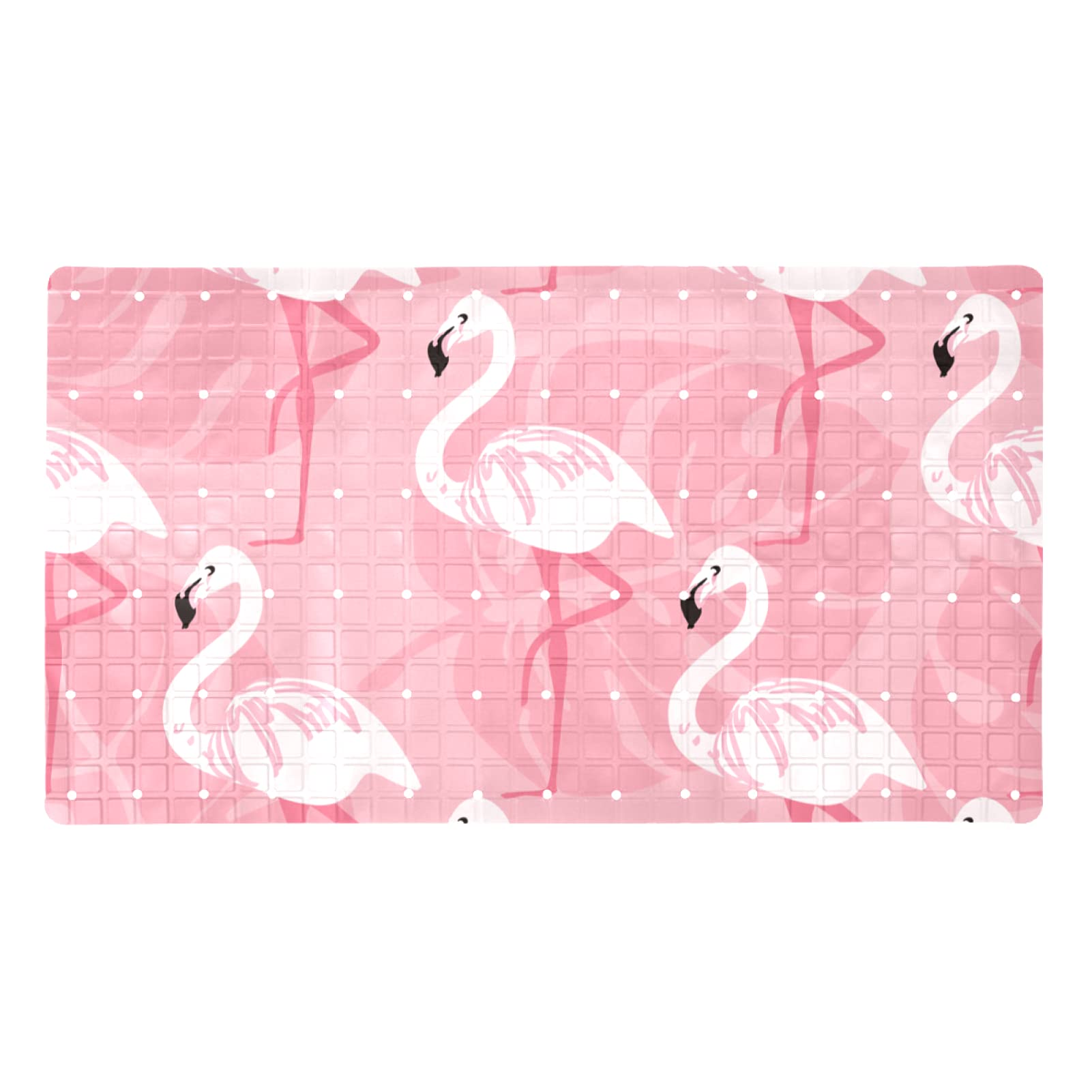 Alfombrilla de ducha con 112 ventosas de PVC resistente y diseño de flamenco rosa para baño