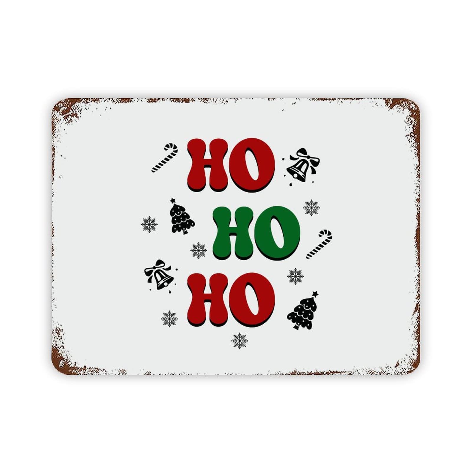 ENEDNATE Christmas Metal Sign,Inspirational Quote Metal Sign Hohoho Retro Decorative Aluminum Tin Signs 12x16 Inch Man Cave Street Metal Sign for Office School Classroom Nursery Decoration