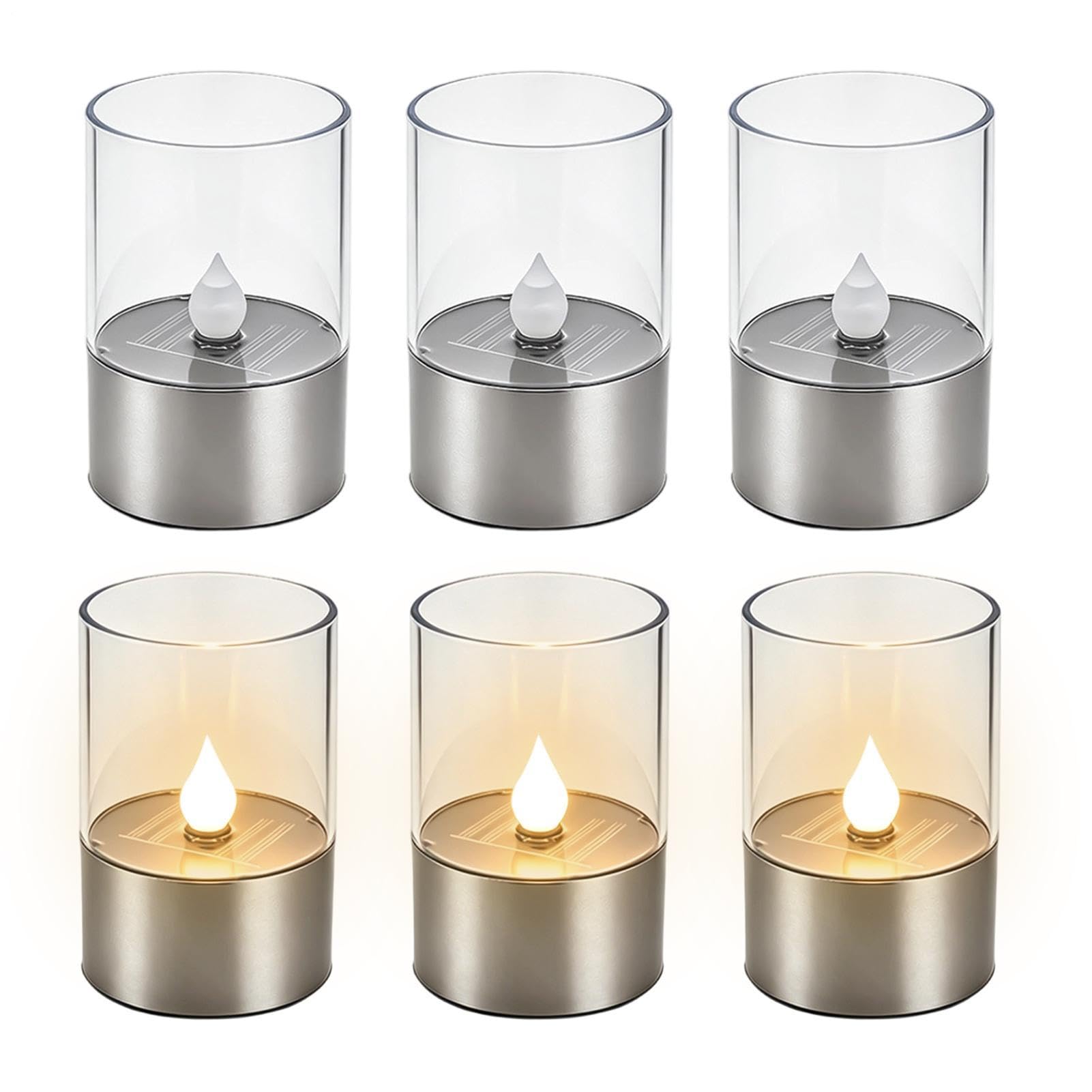 Velas LED solares reutilizables para mesas de camping y cenas de boda 8