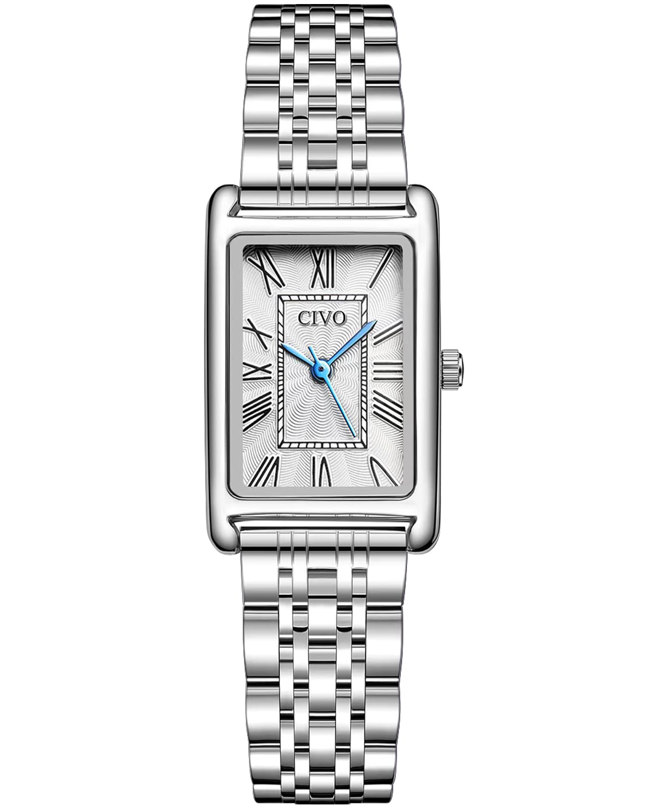 CIVO Vintage Armbanduhr Damen Kleine: Gold Silber Rechteckiges Gehäuse Römisches Zifferblatt für Kleid - Analoge Damenuhr Edelstahl für Geschenke Jahrestag Alltagskleidung