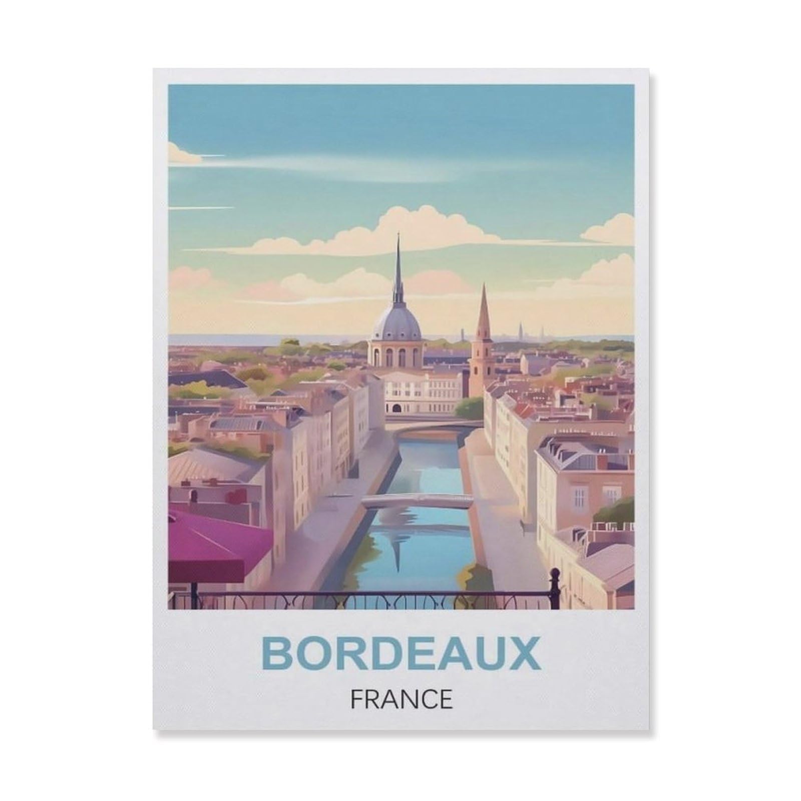 Funny Metal Tin Sign Wall Decor，Bordeaux France(15x30cm）
