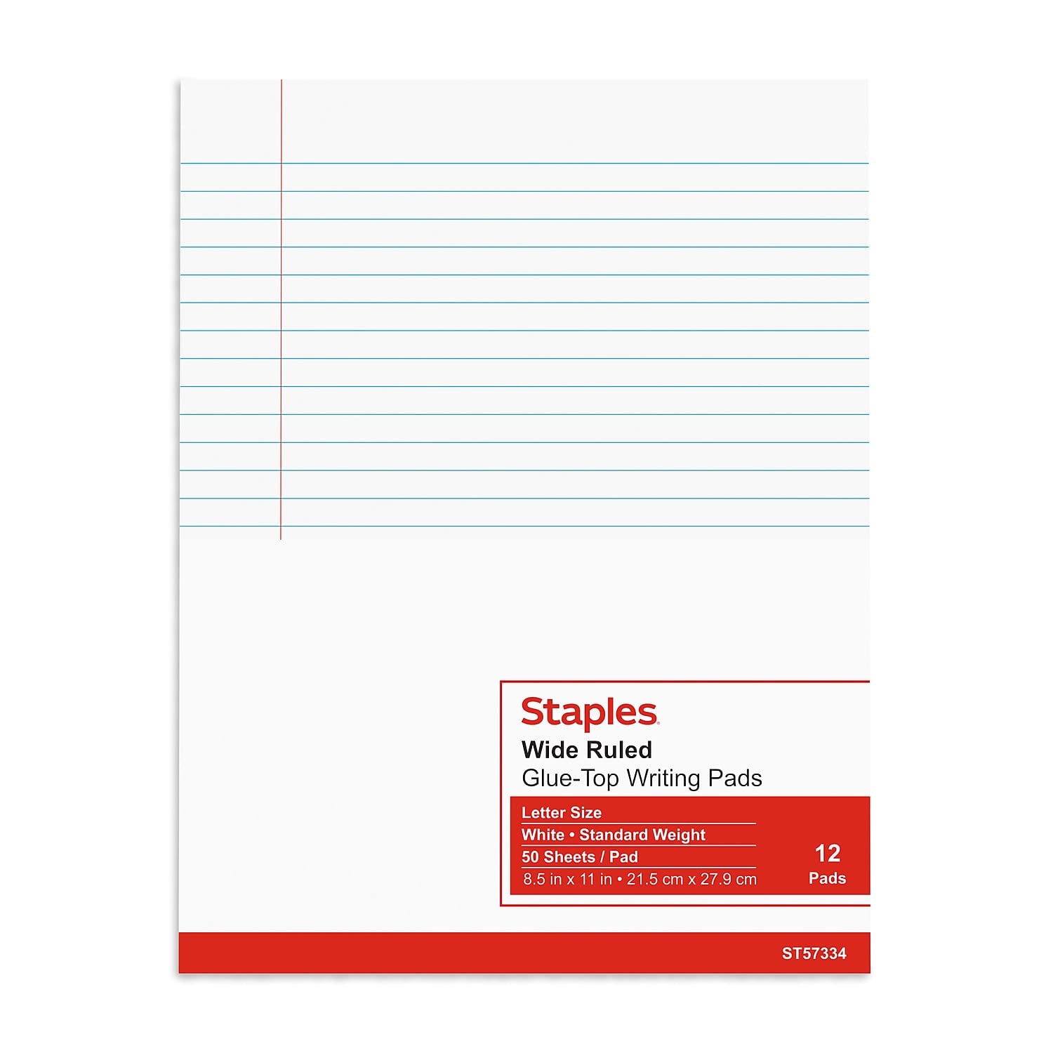 Staples 154120 - Blocchi per appunti, 21 x 28 cm, colore: bianco, 12 blocchetti