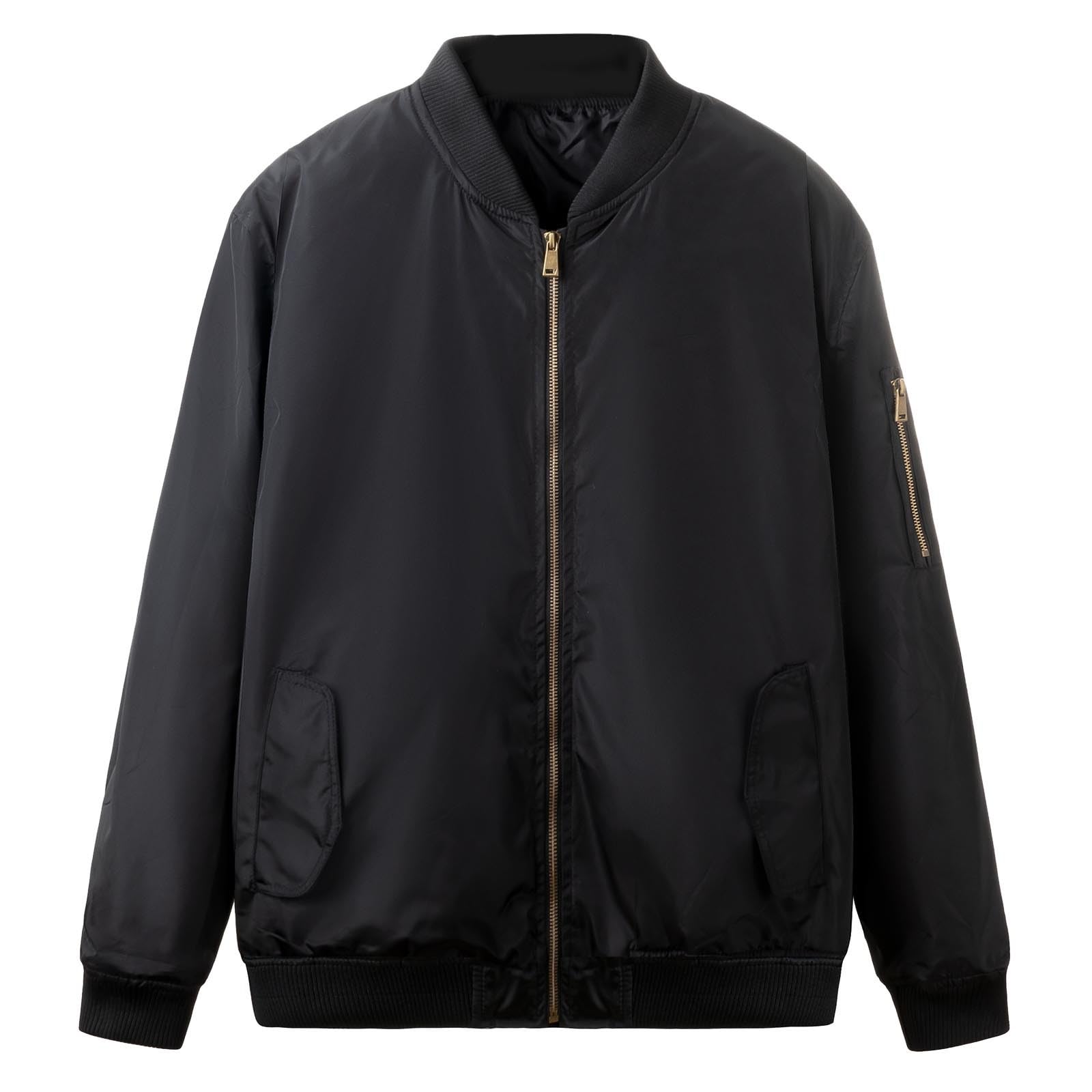Générique Bombers Femmes Blouson Bomber Fermeture éclair Coupe droite Texturé Décontracté Pour fête