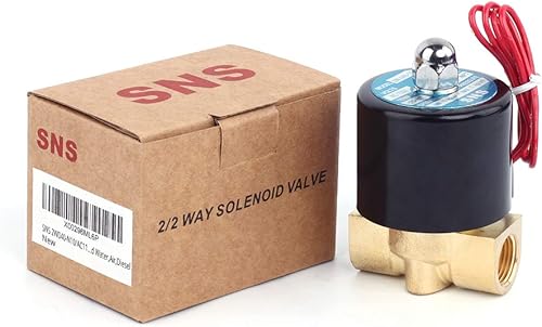 Miniatura 2 de SNS 38 "válvula electromagnética eléctrica de latón de latón NPT DC12V agua normalmente cerrada, aire, diesel 2W040-N10DC12V