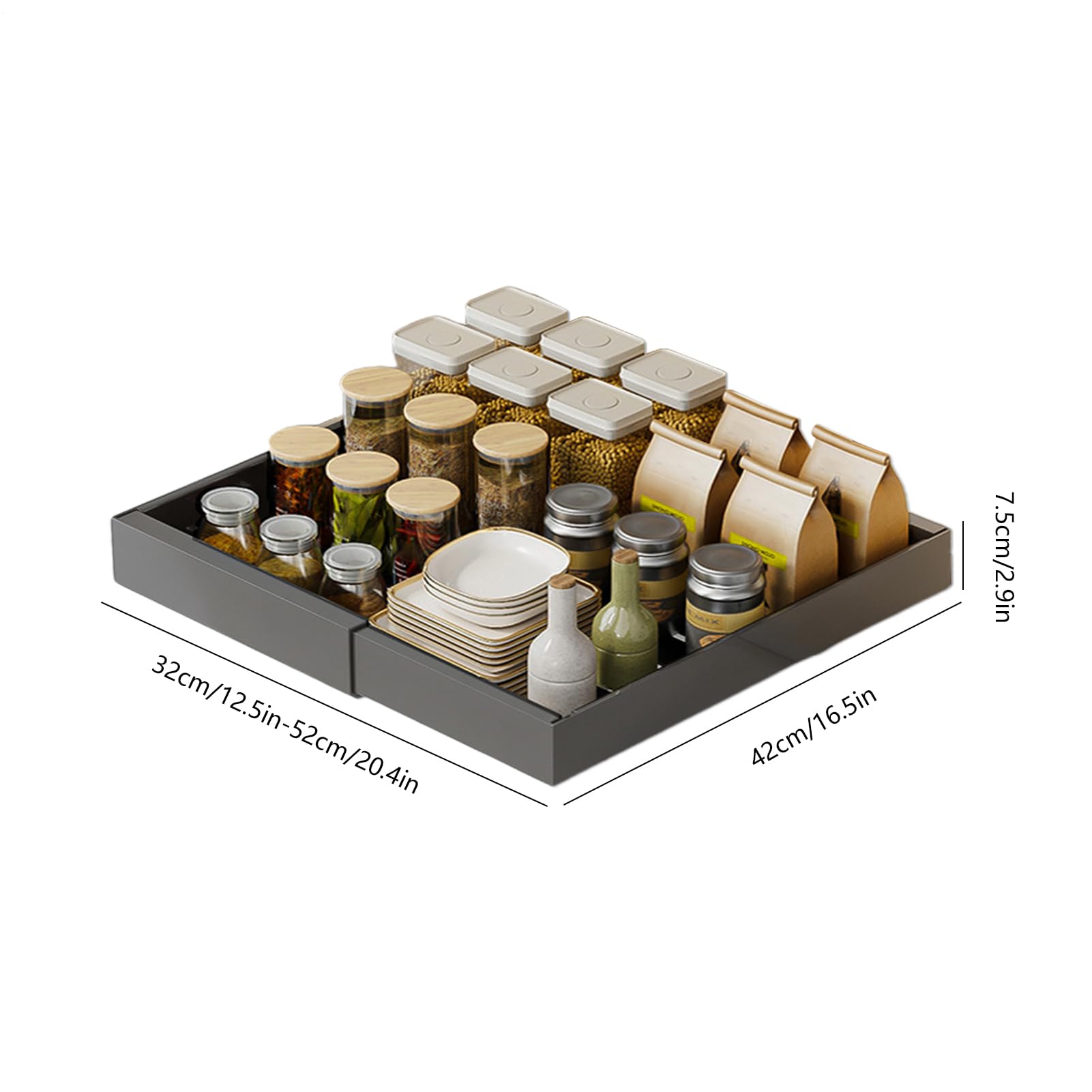 Organizer e Contenitori Sottolavello Robusto Cestello Estraibile Senza | Ripiani Scorrevoli Estraibili A Cassetto Sotto Lavello Ripiano Contenitore Multiuso Cucina Bagno Dispensa Armadio