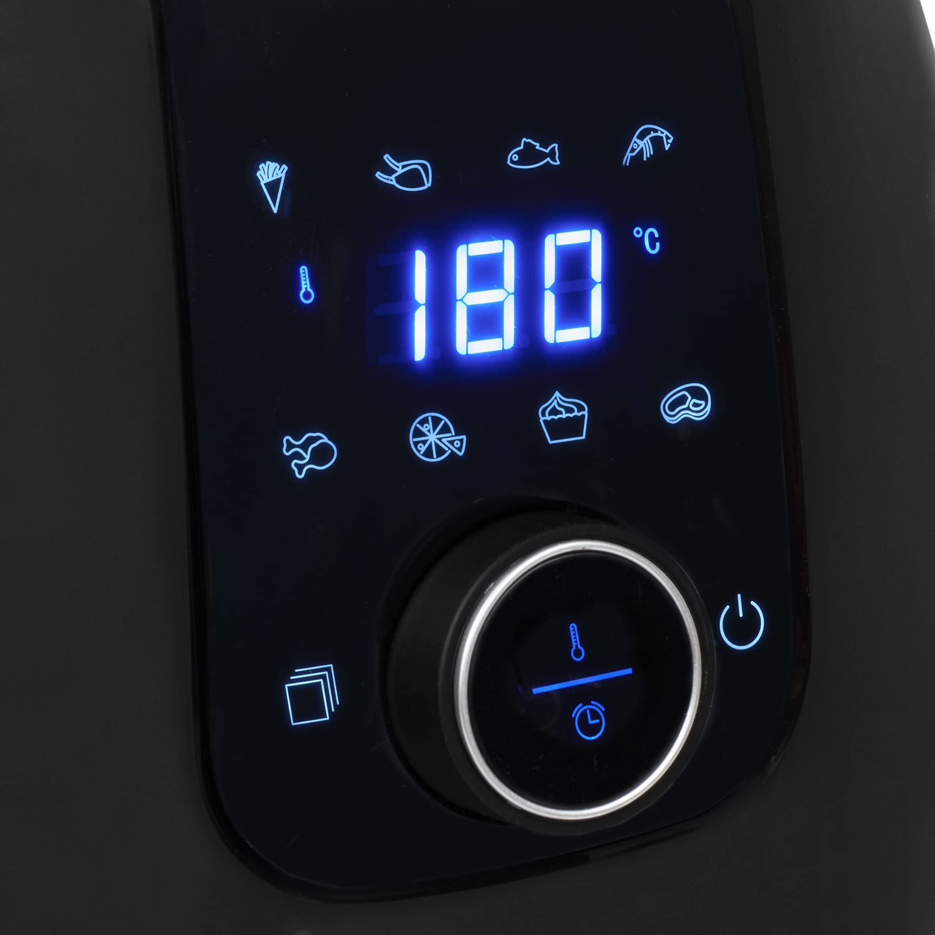 Princess 182025 Digital Aerofryer XXL - Freidora de Aire Caliente Fácil de Limpiar, Capacidad 4.5 Litros, 1500 W, Negro
