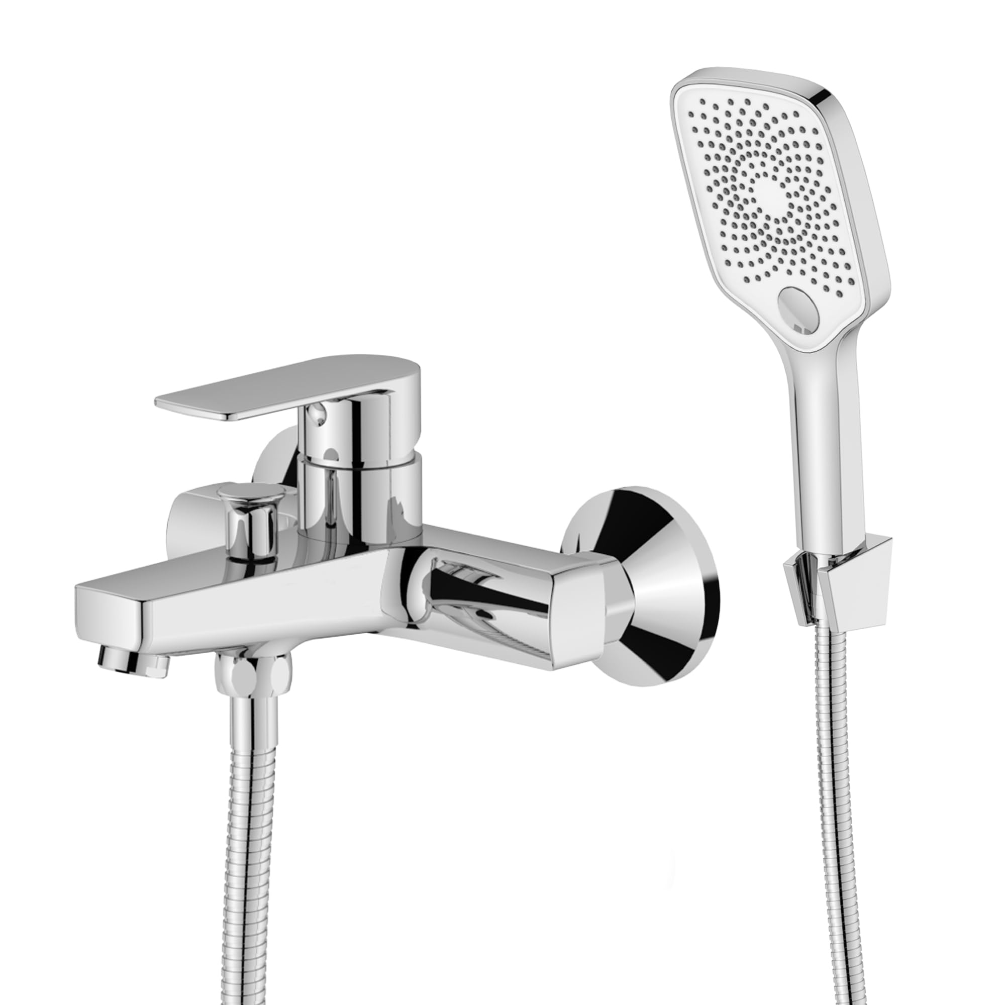 BELZ Mitigeur Baignoire Pomme Douche Inverseur Automatique Laiton Massif | Laiton massif·inverseur bain/douche·valve de retour·pomme douche·raccord S·monocommande·brossé·robuste