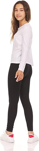 Miniatura 3 de Leggings para niñas pequeñas y grandes, pantalones elásticos de algodón negro y elastano, ropa de baile para niños, mallas de yoga y ballet, paquete