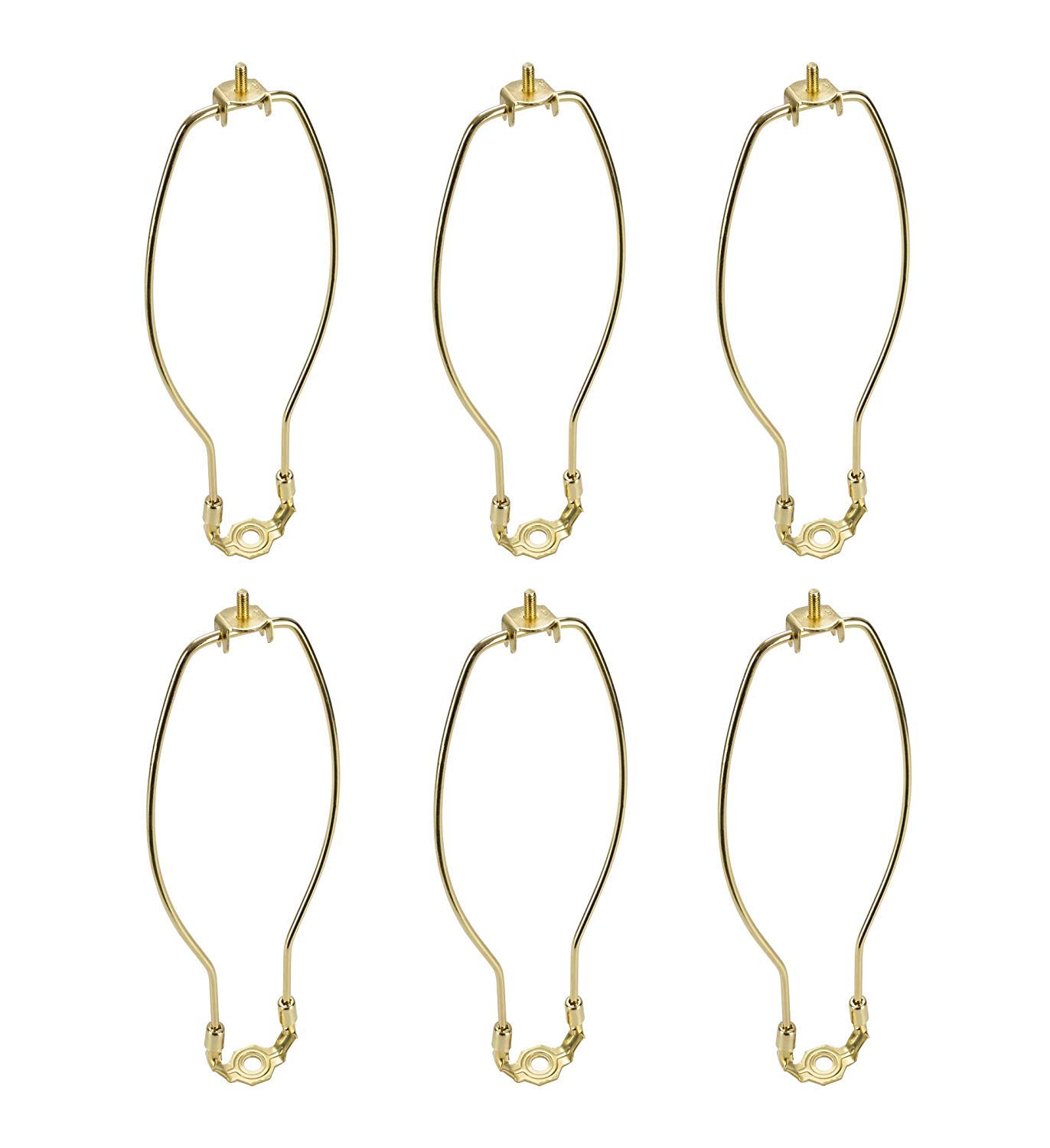 Aspen Creative 20008-16 Saddle Finish, 6 Pack, 11" Lamp Harp, Polished Brass