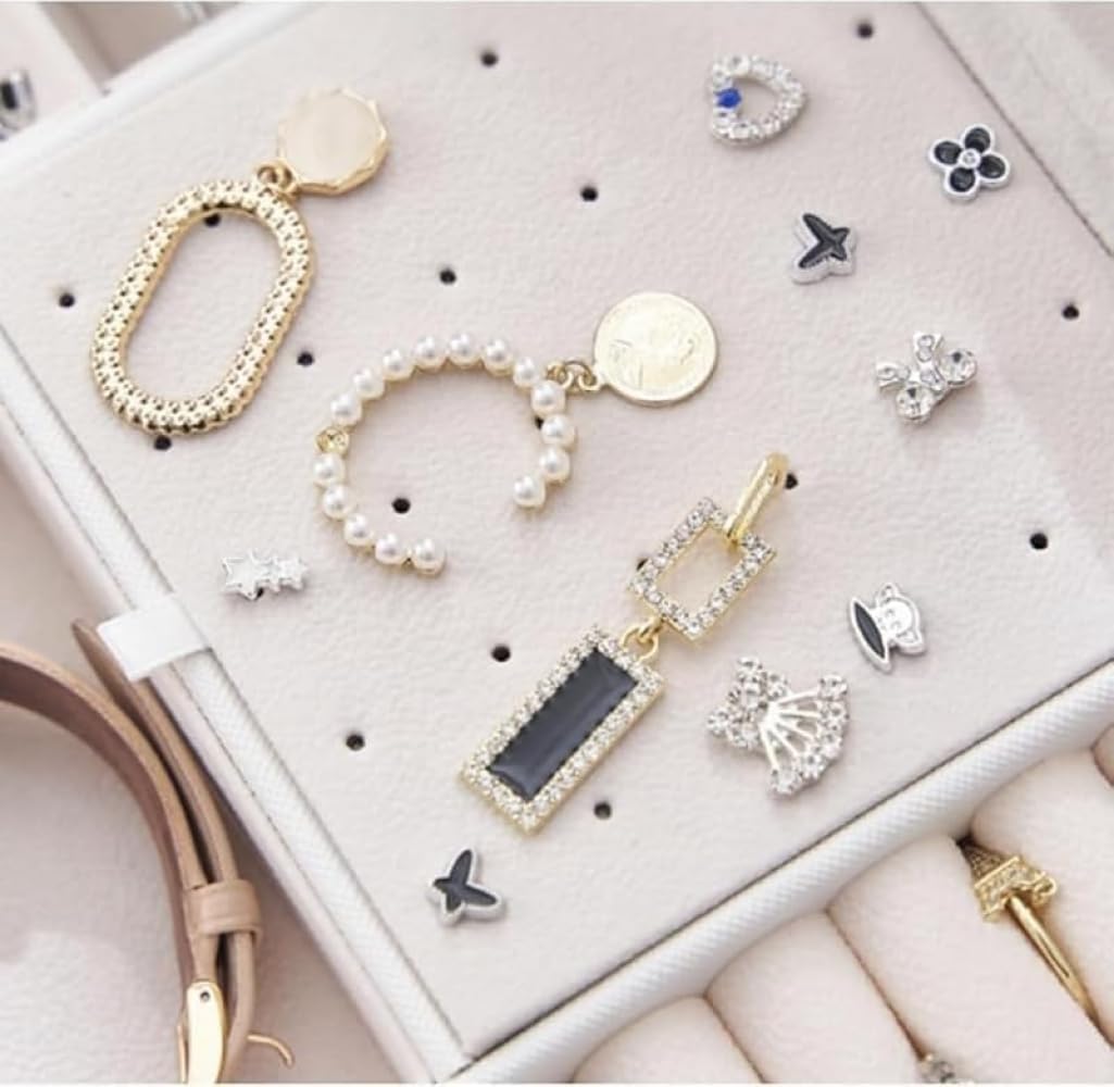 ジュエリーポーチ大容量宝石箱 鏡付きアクセサリー収納ボックス 携帯用トラベルジュエリーボックス ネックレスリングピアス整理 誕生日バ