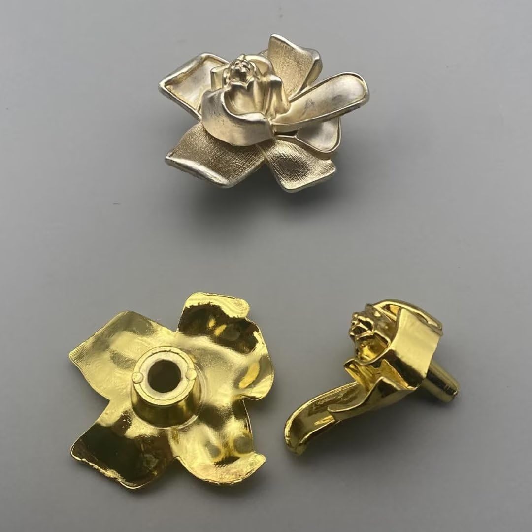 Confezione da 10 maniglie moderne a forma di fiore, in lega di zinco, foro singolo, per armadietti da cucina, cassetti, maniglie per mobili e credenze