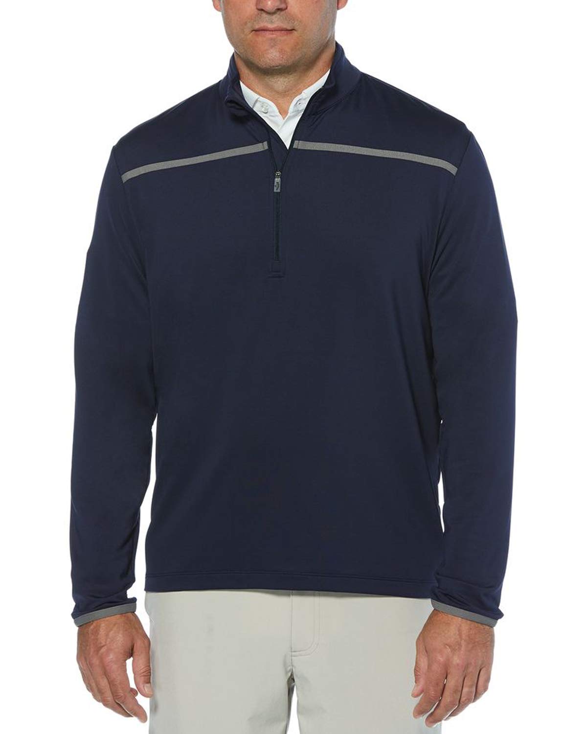 CallawayMen's Golf Chest Stripe Long Sleeve 1/4 Zip Mock Pullover