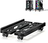 Mobile CPU Stand, Desktop PC Stand, Adjustable Computer Tower Stands CPU Rolling Stands, Computer Mobile Cart Holder with Locking Rolling Caster Wheels Fits Most PC Gaming Case - Black