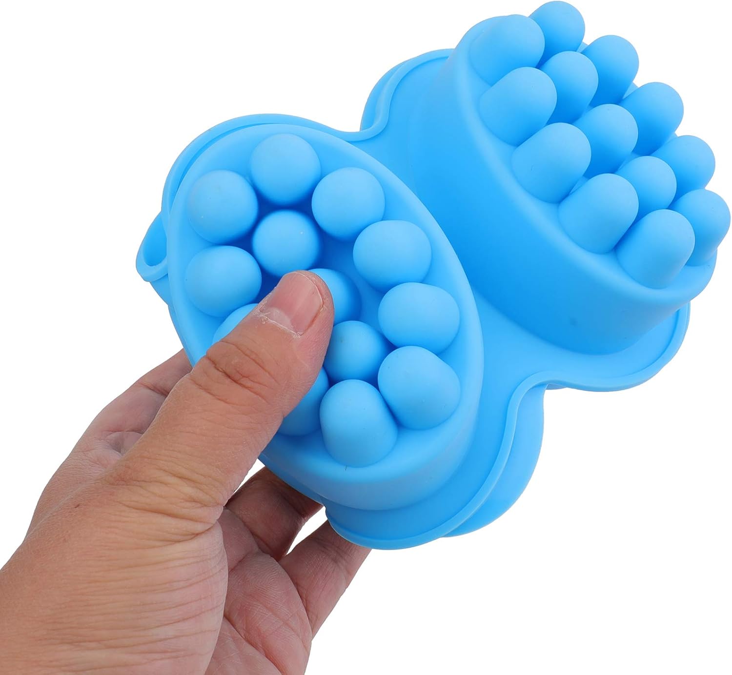 Hedume 4 Pack Silicone Massage Bar Soap Molds, SJ 4 Cavity Silicone Massage Molds, Nonstick & BPA Free, Handmade Soap Molds for Soaps Making