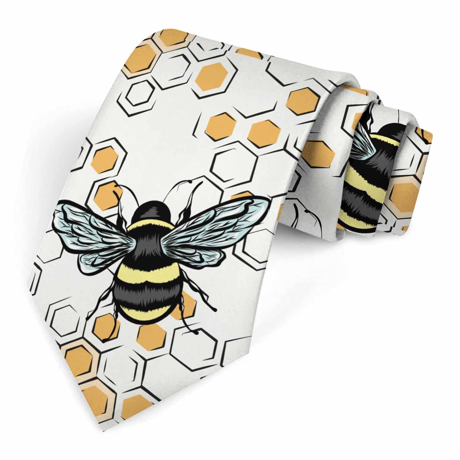 Muntayson Unisex Bee Men's Tie Men's Necktie Tie For Men Wedding Holiday Party