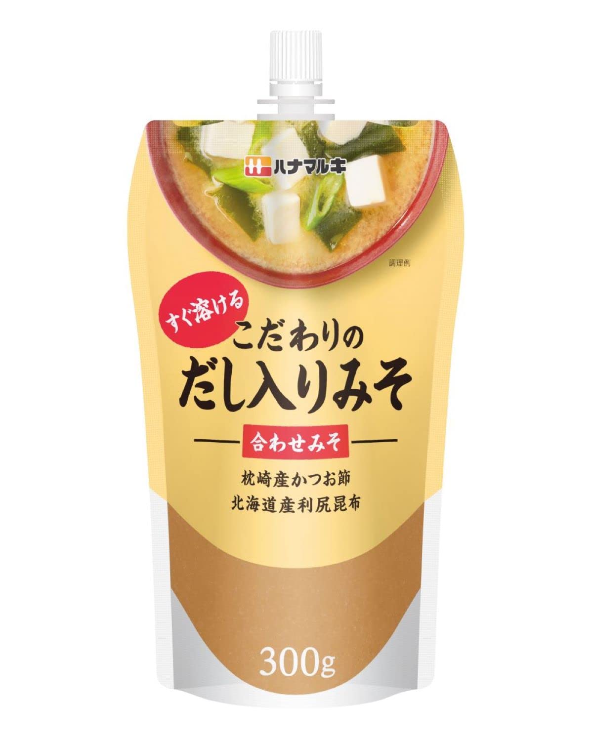 ハナマルキ 金パウチ こだわりのだし入りみそ 300g×4個