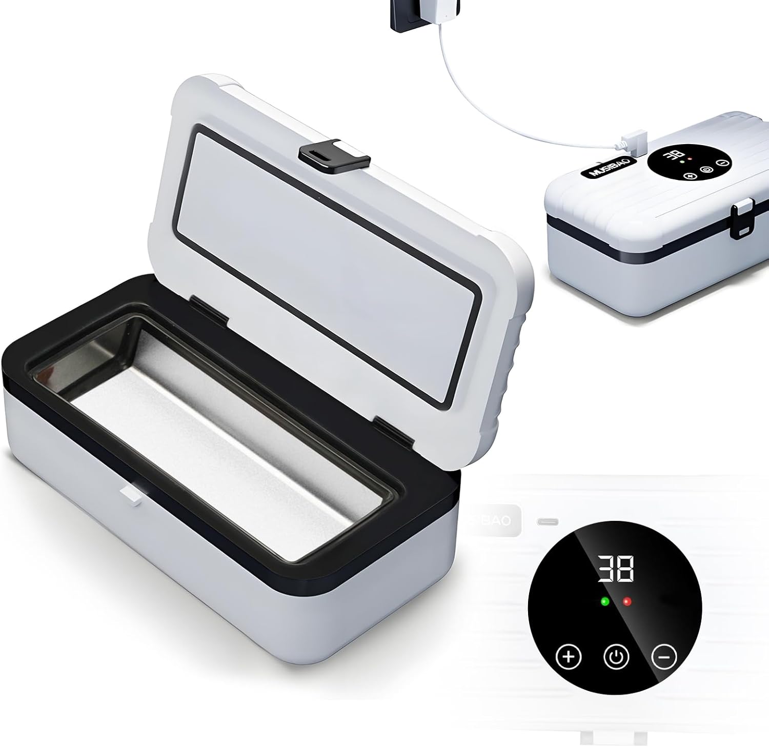 Insulin Cooler Travel Case Box for 5-8 pens Adjustable Fahrenheit Temperature Medication Cooler for Travel, Diabetic Travel Case Diabetes Medicine Freezer 0.55L Capacity(No Battery Need Power Supply)