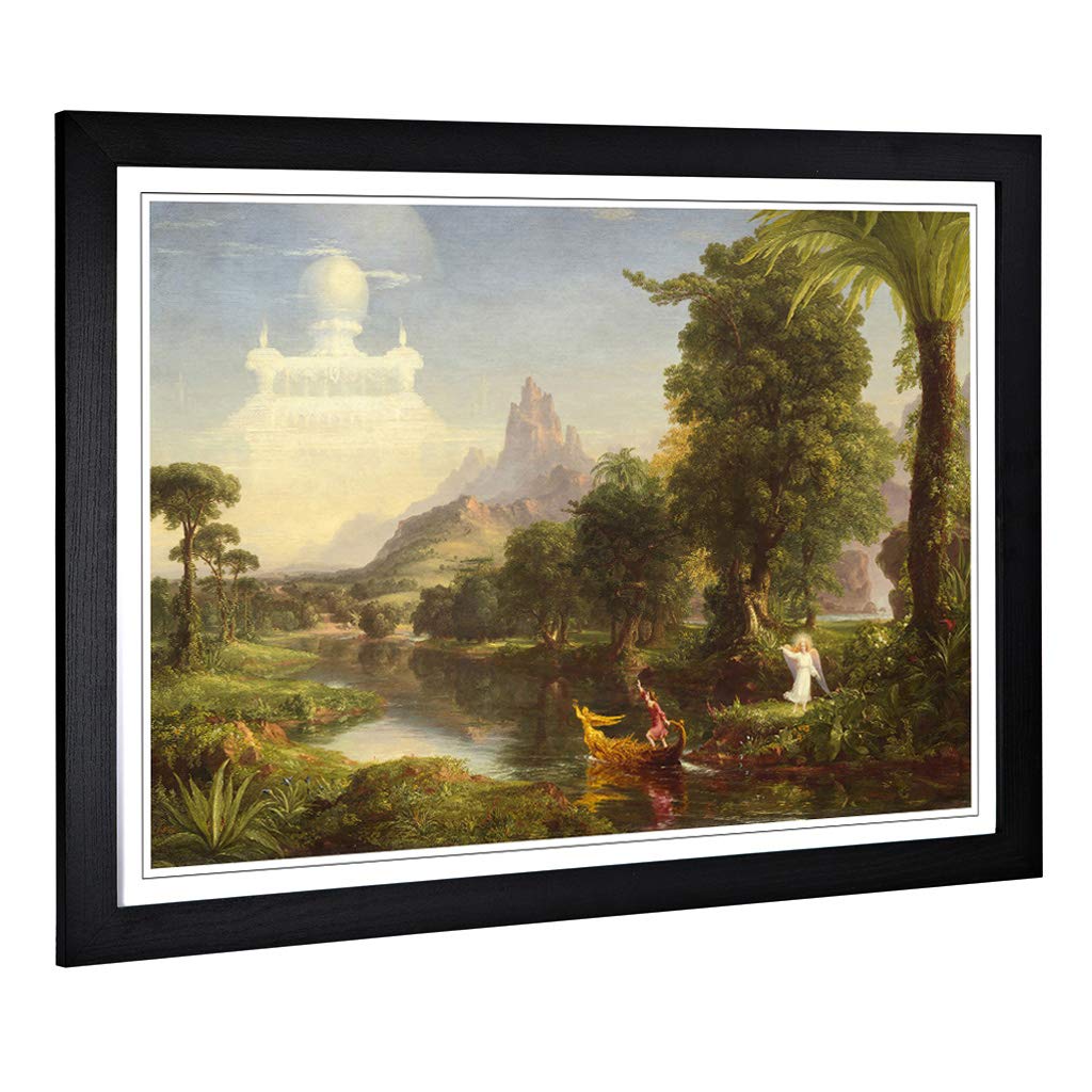 Big Box Art Framed Print of Thomas Cole The Ages of Life Youth Design | Wall Art Picture | Home Decor for Kitchen, Living Room, Bedroom, Hallway, Black, A2 / 24.5x18 Inch / 62x45cm