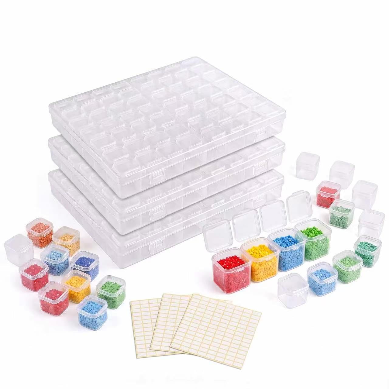 Lyyixbix 174 Pcs Diamond Art Storage, 21 × 17.5 × 3cm Bead Organizer Box