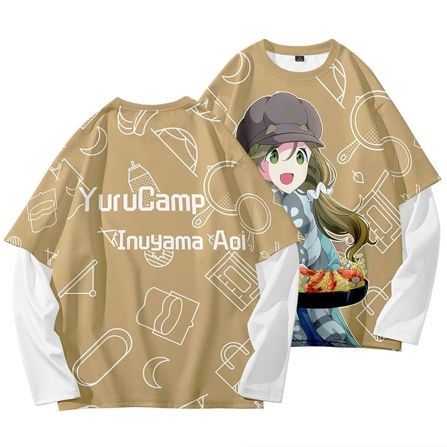 Amazon.co.jp: ゆるキャン シャツ メンズ 長袖 斎藤恵那 志摩