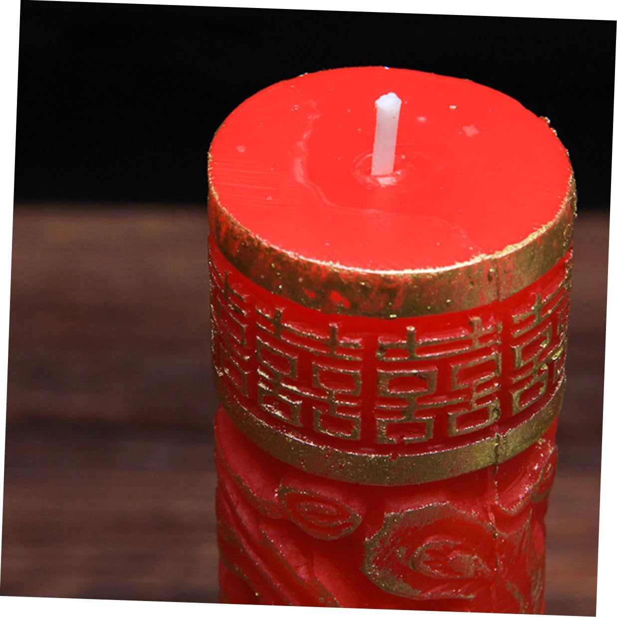 Tofficu Chinese Wedding Decorative Candles Pair with Dragon Phoenix Traditional Pattern, Red Floral Wax Candles for Wedding Ceremony and Chinese Celebration Décor
