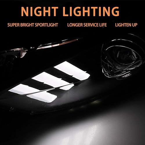 Miniatura 7 de AUTOWIKI Faros delanteros para Ford Mustang 2015-2017 con carcasa negra reflector ámbar lente transparente 2PCS