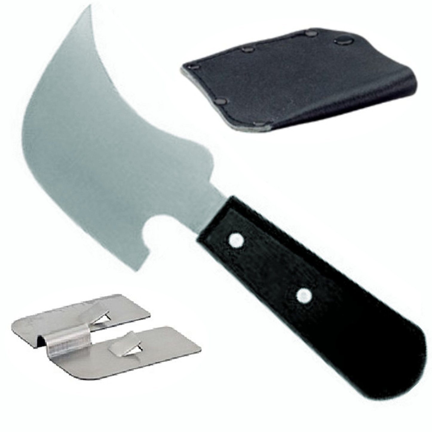 Quarter Moon Knife Set with Leather Sheath and Trim Plate