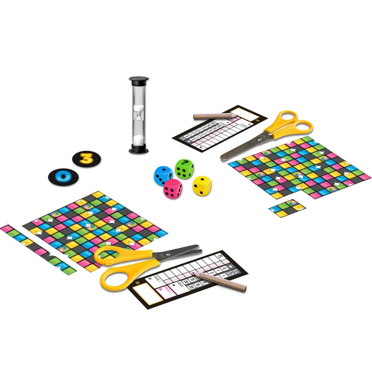 Game Factory 646063 Cut it, innowacyjna gra w kostkę, krojenie, puzzle, inteligentna gra rodzinna dla 1 do 4 osób, od 10 lat