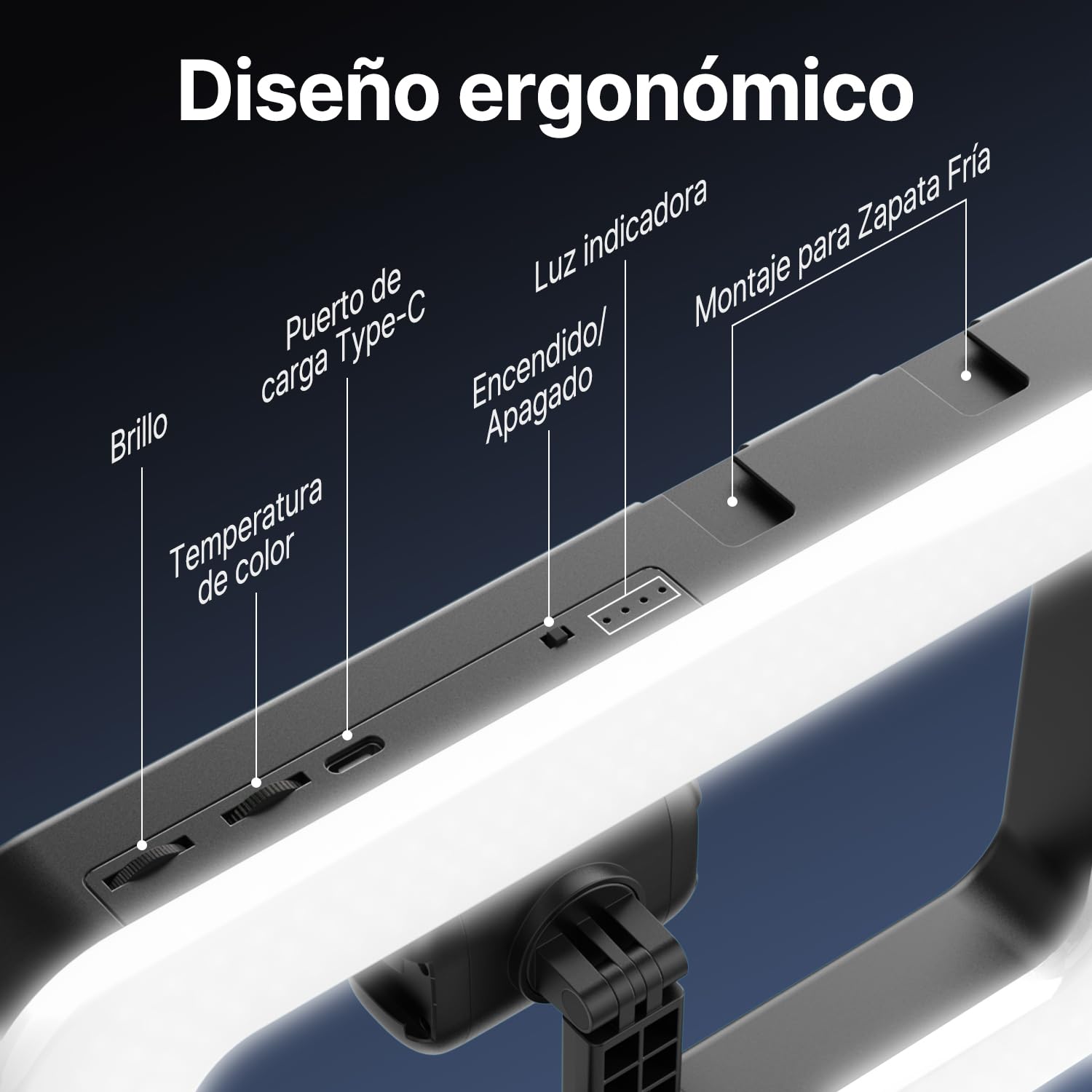 yAyusi Estabilizador de Teléfono Portátil con Luz,Luz de Relleno para Grabación de Vídeo con Mango,Aro de Luz LED para Selfies de 3600 mAh con Soporte para Teléfono,Ideal para Vlogs y TikTok