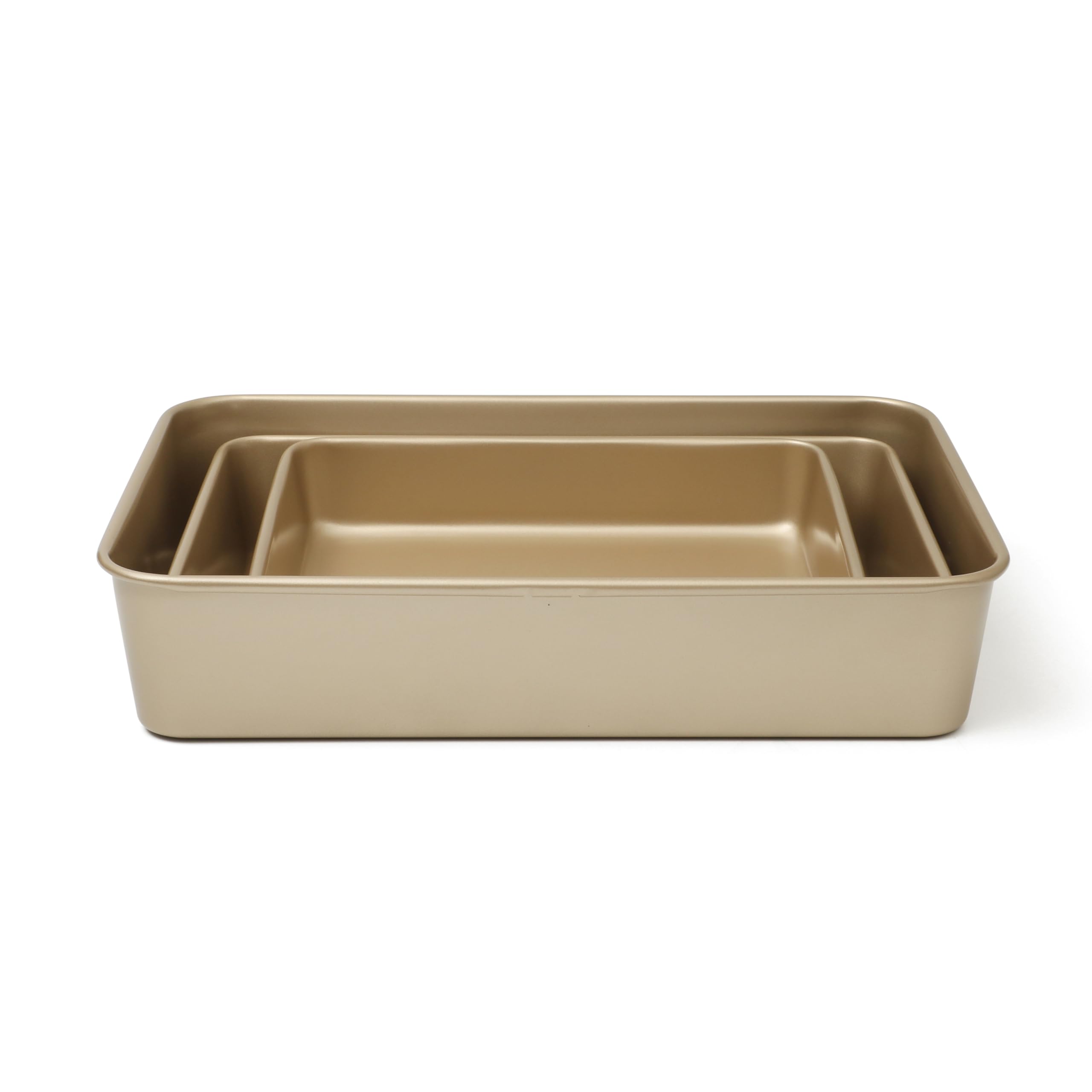 Martha Stewart Gallen 3-teiliges Keksblech-Set – 33 cm, 38,1 cm, 43,2 cm Backformen, Keramik-Antihaftbeschichtung, PFA-frei, Karbonstahl, Champagner – ofenfest bis 230 °C, verwindungsfest, leicht zu