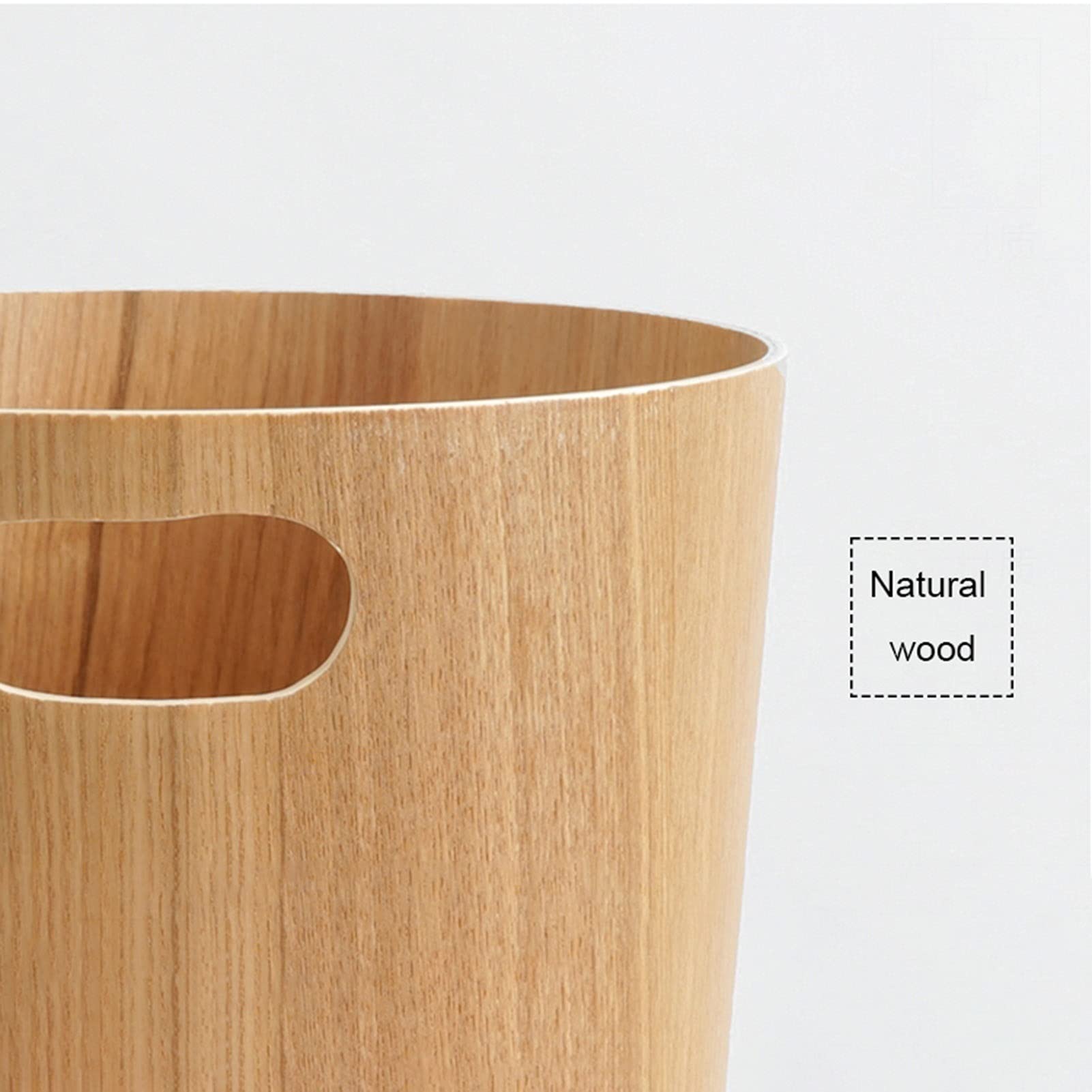 Poubelle Déco Imitation Bois - 22x22x27 Cm, Design Élégant Pour Bureau, Chambre, Salon | Plastique Durable Et Léger - 9