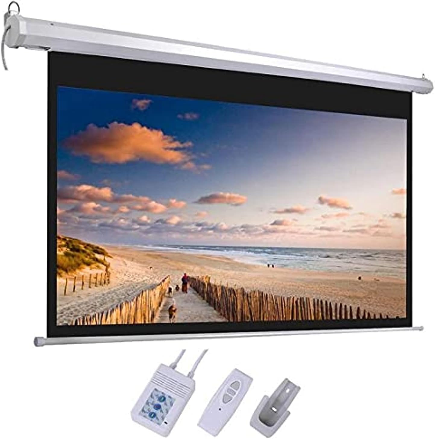 Electric Motorized Projector Screen,Automatic screen projection with Remote Control 100inch 4:3 Projection HD (PS-E-100E),203x152cms