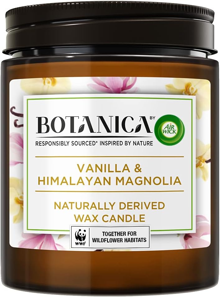 Air Freshener Naturally Derived Wax Candle Vanilla and Himalayan Magnolia 205 g