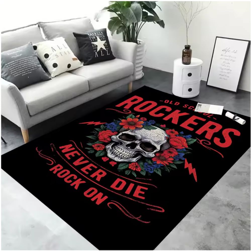 Crâne rose tapis décoratif de qualité supérieure pour canapé et salon