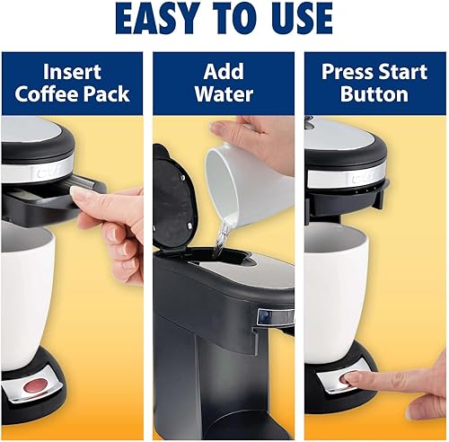 Miniatura 5 de Café Valet Cafetera de una sola porción, prepara 10 onzas de café o agua caliente, compatible con paquetes de café Café Valet