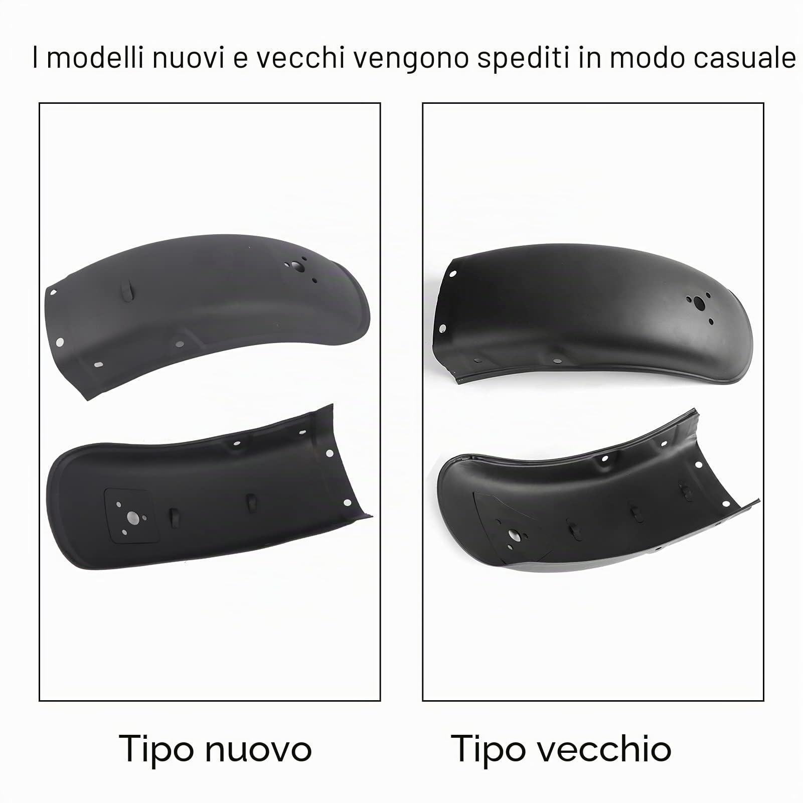 Tbest Parafango posteriore in metallo per moto, universale, nero, metallo, parafango posteriore