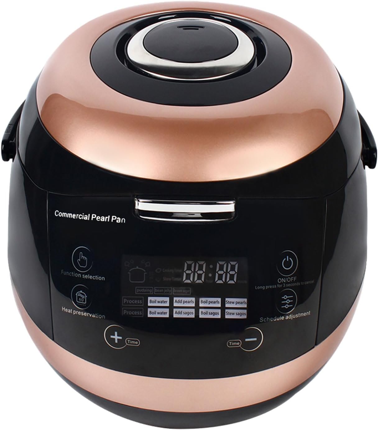 860W Commercial Electric Pearl Pot, 5L/1.3Gal Boiling Pot with 9H Keep Warm for Boba, Tapioca, Soup & Pudding, 110V for Bubble Tea Shop, Cafe, and Home Kitchen