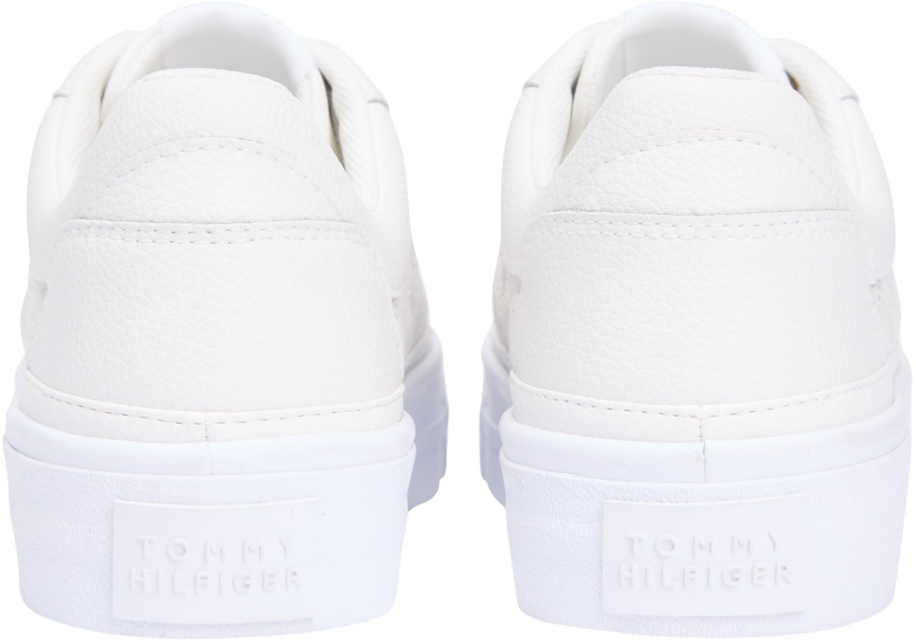 Tommy Hilfiger Donna Sneakers con Suola Preformata Platform Quilted in Pelle, Bianco (Ecru), 40