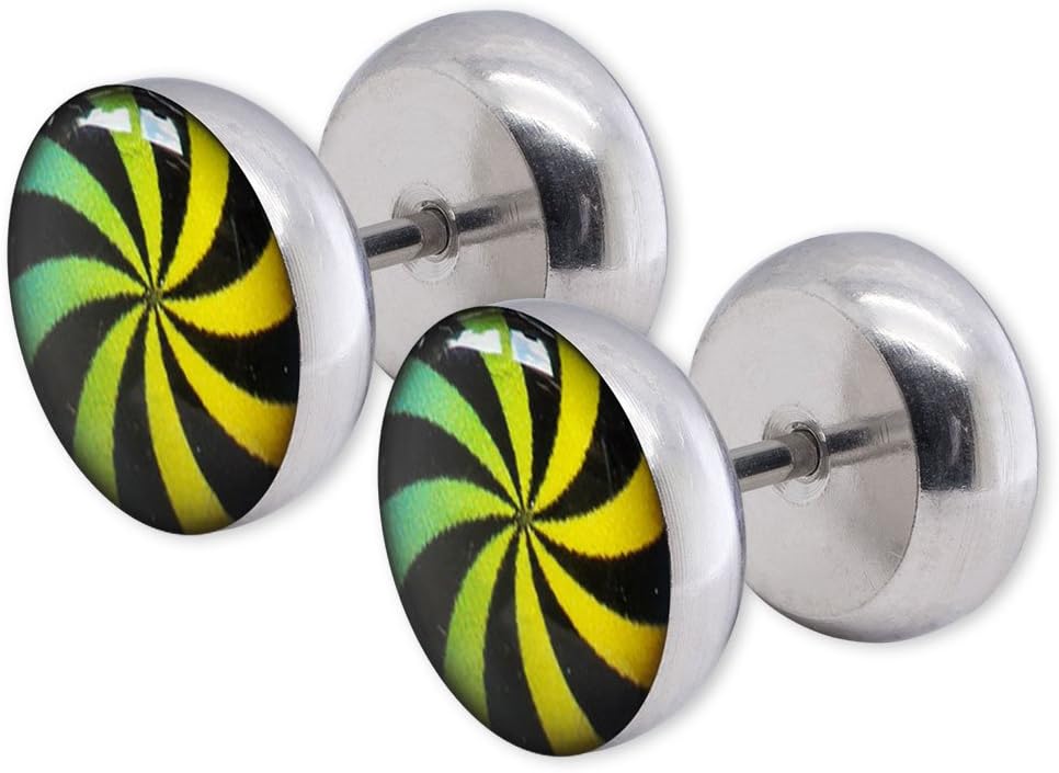 Soul-Cats 2x0,7cm Legno Fakeplugs falsi Spine fissa gli orecchini Fakepiercing natura, colore: beige