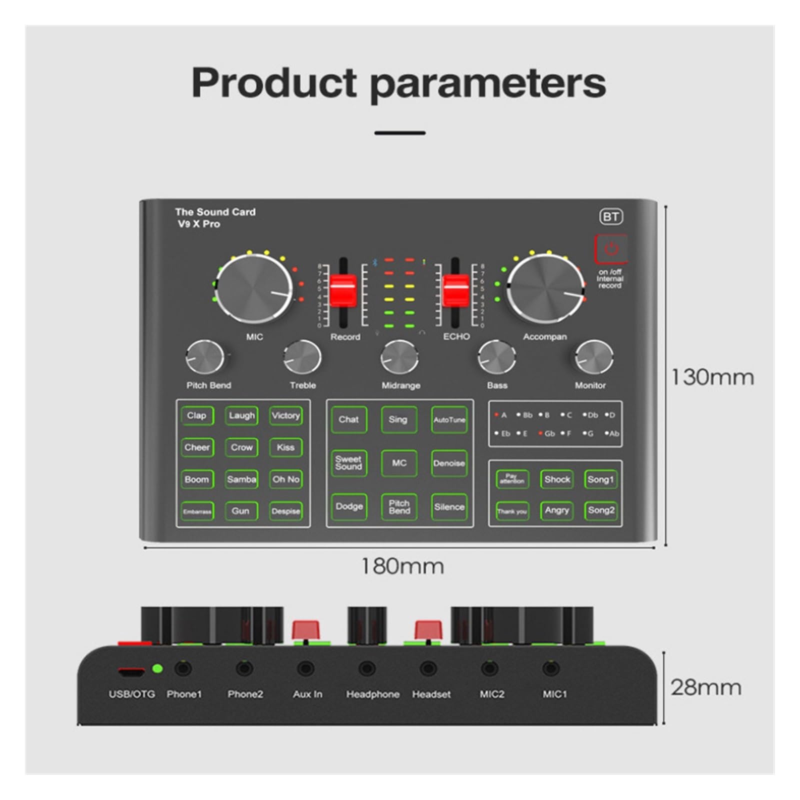 Podcast Equipment, Die Soundkarte kann an ein Headset-Mikrofon eines Computertelefons angeschlossen werden, um Live-Übertragungen und Gesang aufzunehmen(BM900 V9 Big)